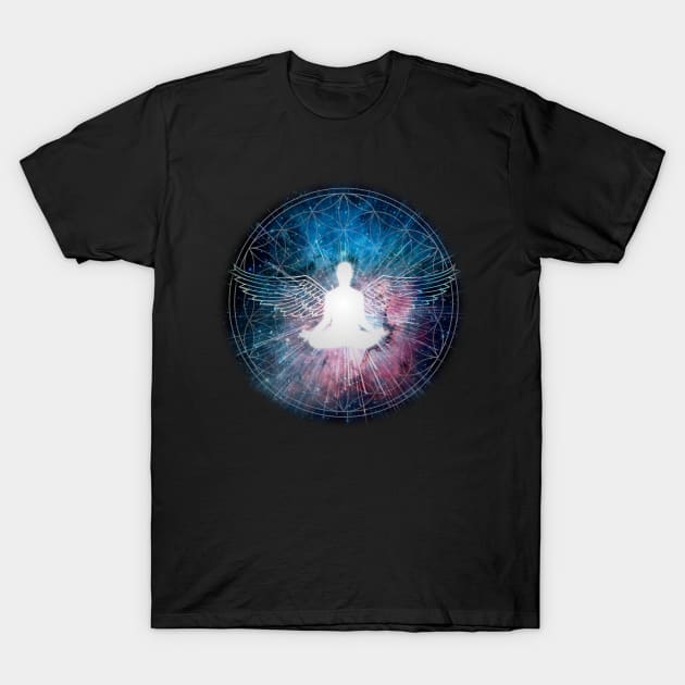 Angel Wings Lightbody Ascension Meditation T-Shirt by Bluepress